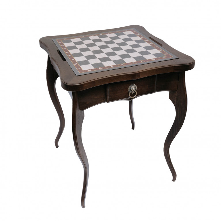 Sakkasztal "Louis" , magas, kombinált (tömör bükkfa, sakk/backgammon/kávé)